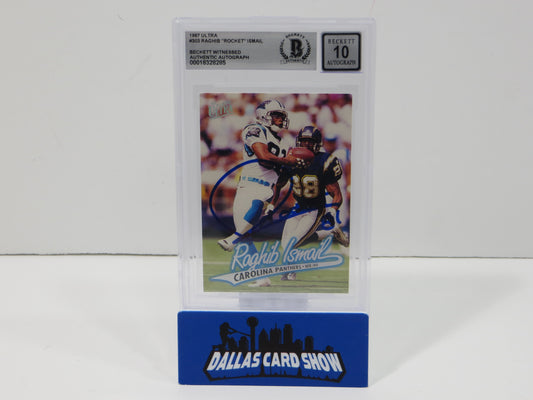 1997 Ultra #303 ROCKET ISMAIL SIGNED Carolina Panthers BGS BAS 10 Auto