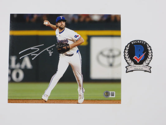 JOSH SMITH TEXAS RANGERS SIGNED 8x10 PHOTO Globe Life Field FIELDING BAS COA