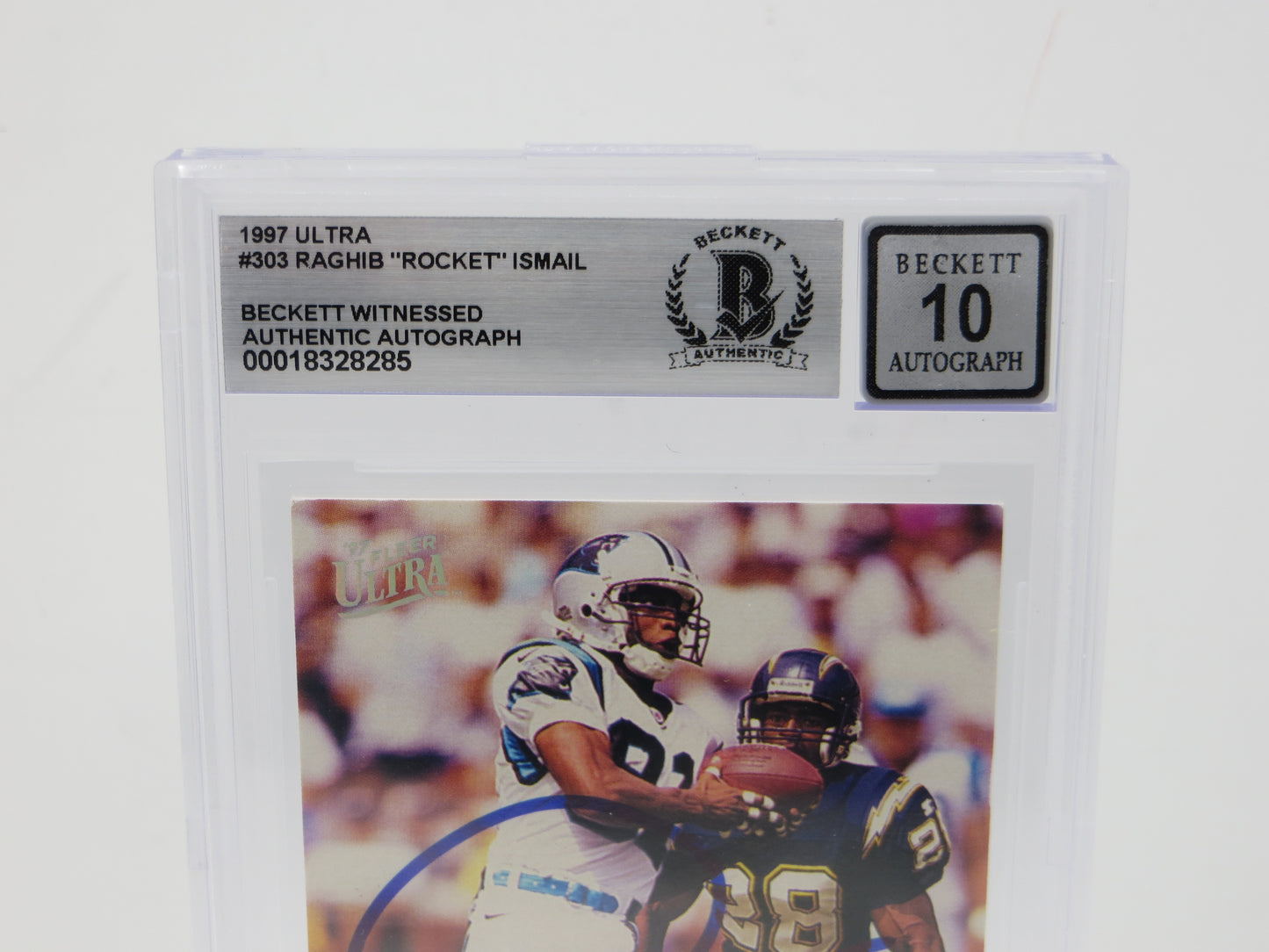 1997 Ultra #303 ROCKET ISMAIL SIGNED Carolina Panthers BGS BAS 10 Auto