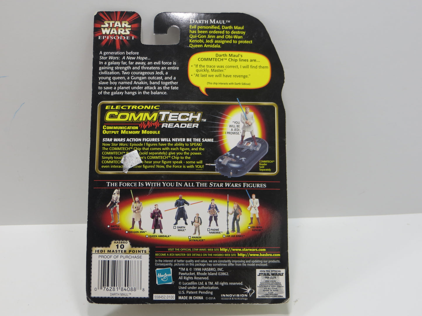 STAR WARS Darth Maul EPISODE I HASBRO JEDI DUEL CommTech Figure Figurine