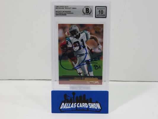 1999 Upper Deck #58 ROCKET ISMAIL SIGNED Carolina Panthers BGS BAS 10 Auto