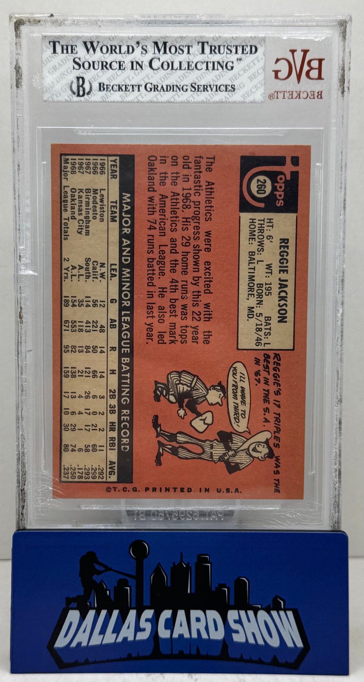 1969 Topps #260 Reggie Jackson Rookie RC BVG 8