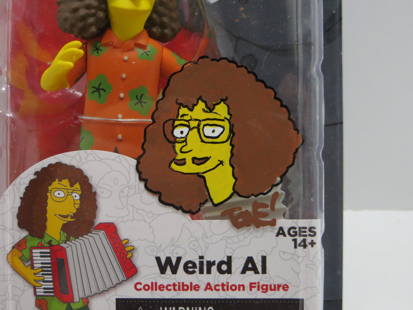 TONE RODRIGUEZ SIGNED SKETCHED Weird Al - Orange Shirt SIMPSONS FIGURINE