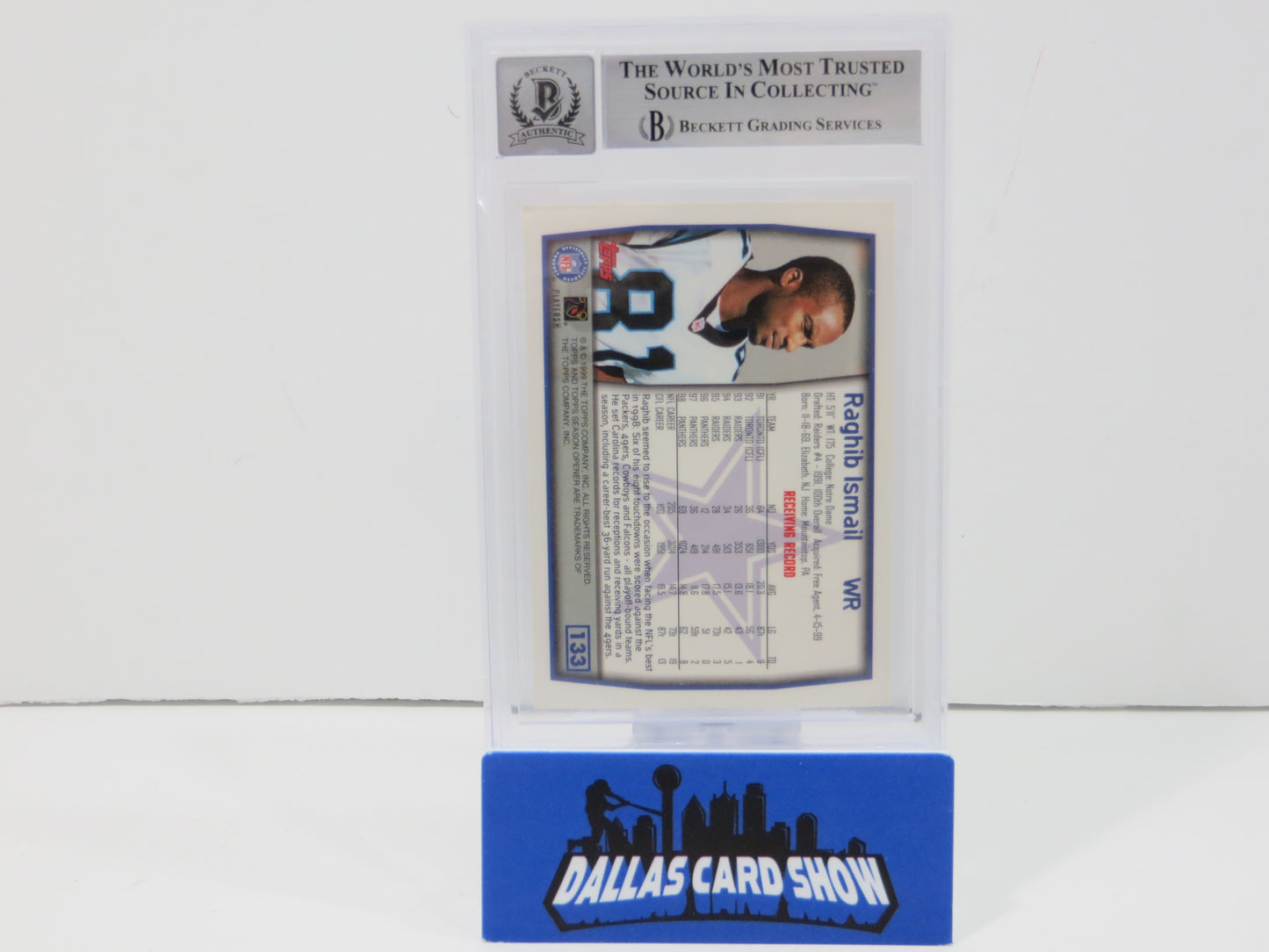 1999 Topps Season Opener #133 ROCKET ISMAIL SIGNED Carolina Panthers BGS BAS 10 Auto