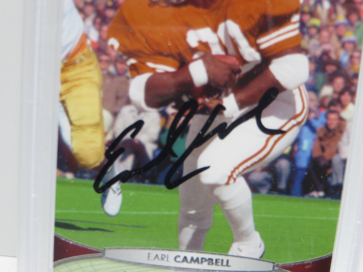 EARL CAMPBELL SIGNED 2012 UPPER DECK #19 Football Card PSA SLAB Authentic AUTO