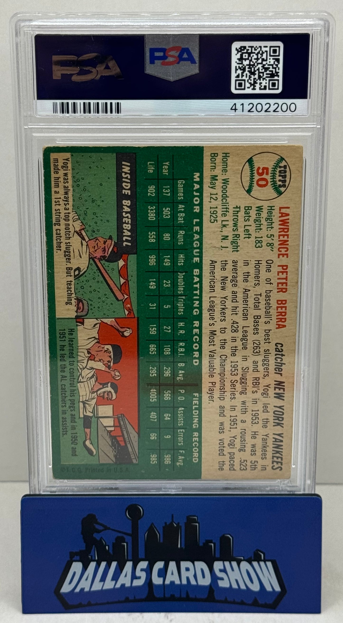 1954 Topps Yogi Berra PSA 3