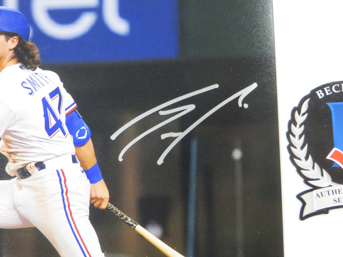 JOSH SMITH TEXAS RANGERS SIGNED 8x10 PHOTO Globe Life Field At-Bat BAS COA