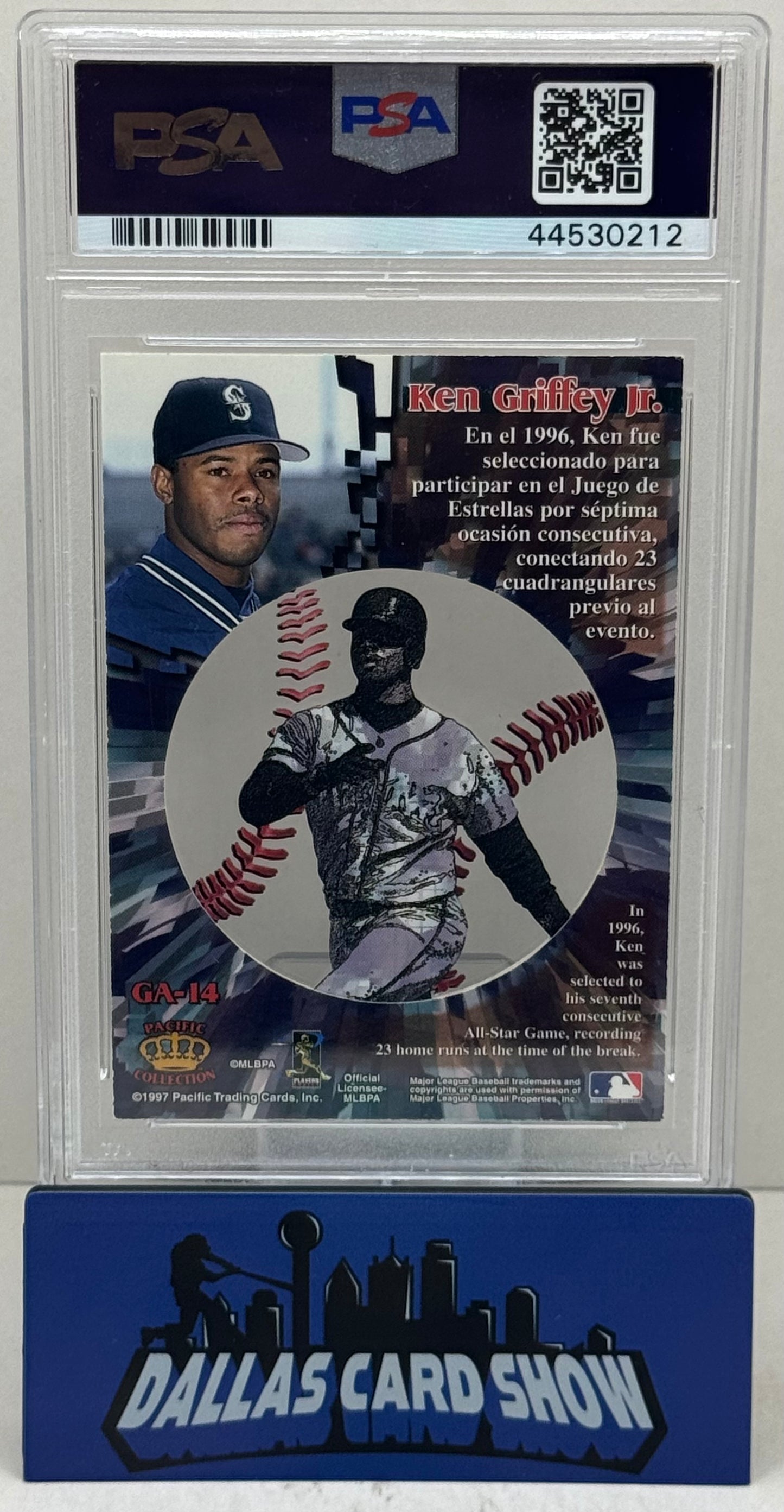 1997 Pacific Invincable #GA14 Ken Griffey Jr. Gate Attractions PSA 8