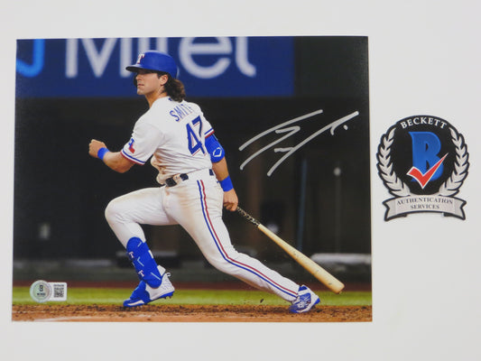 JOSH SMITH TEXAS RANGERS SIGNED 8x10 PHOTO Globe Life Field At-Bat BAS COA