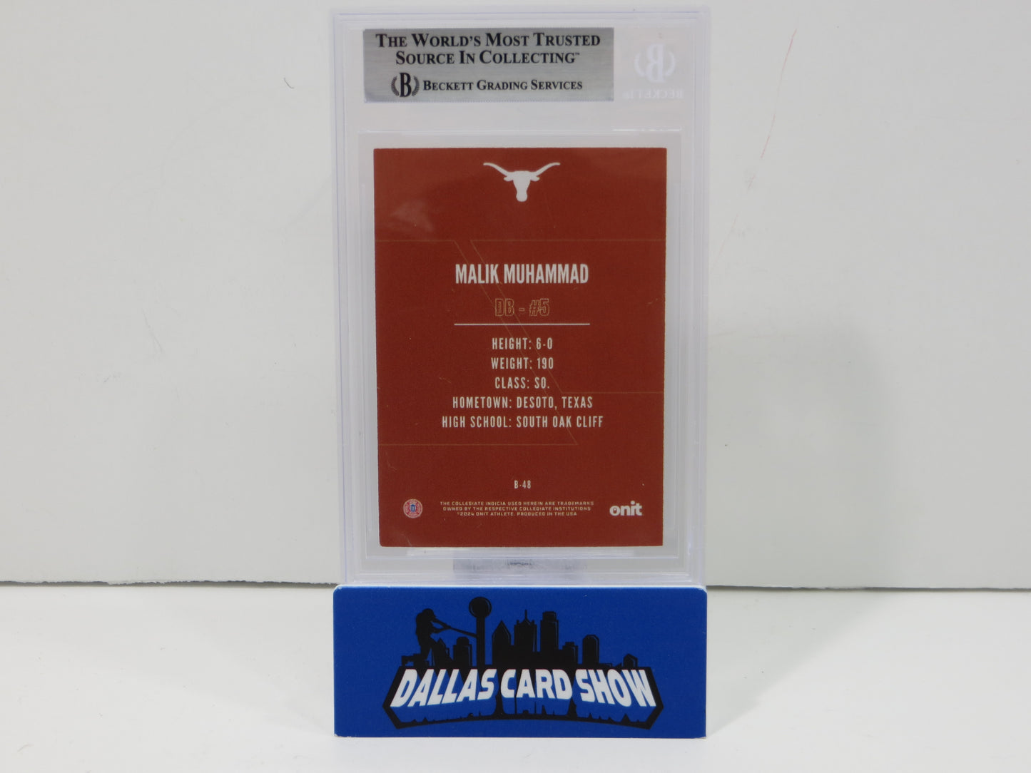 2024 Onit Athlete Texas Longhorns MALIK MUHAMMAD SIGNED BGS BAS