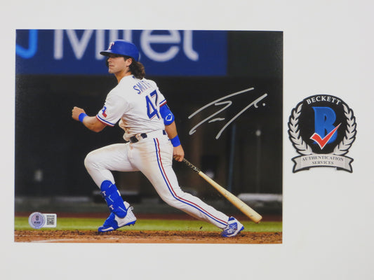 JOSH SMITH TEXAS RANGERS SIGNED 8x10 PHOTO Globe Life Field At-Bat BAS COA