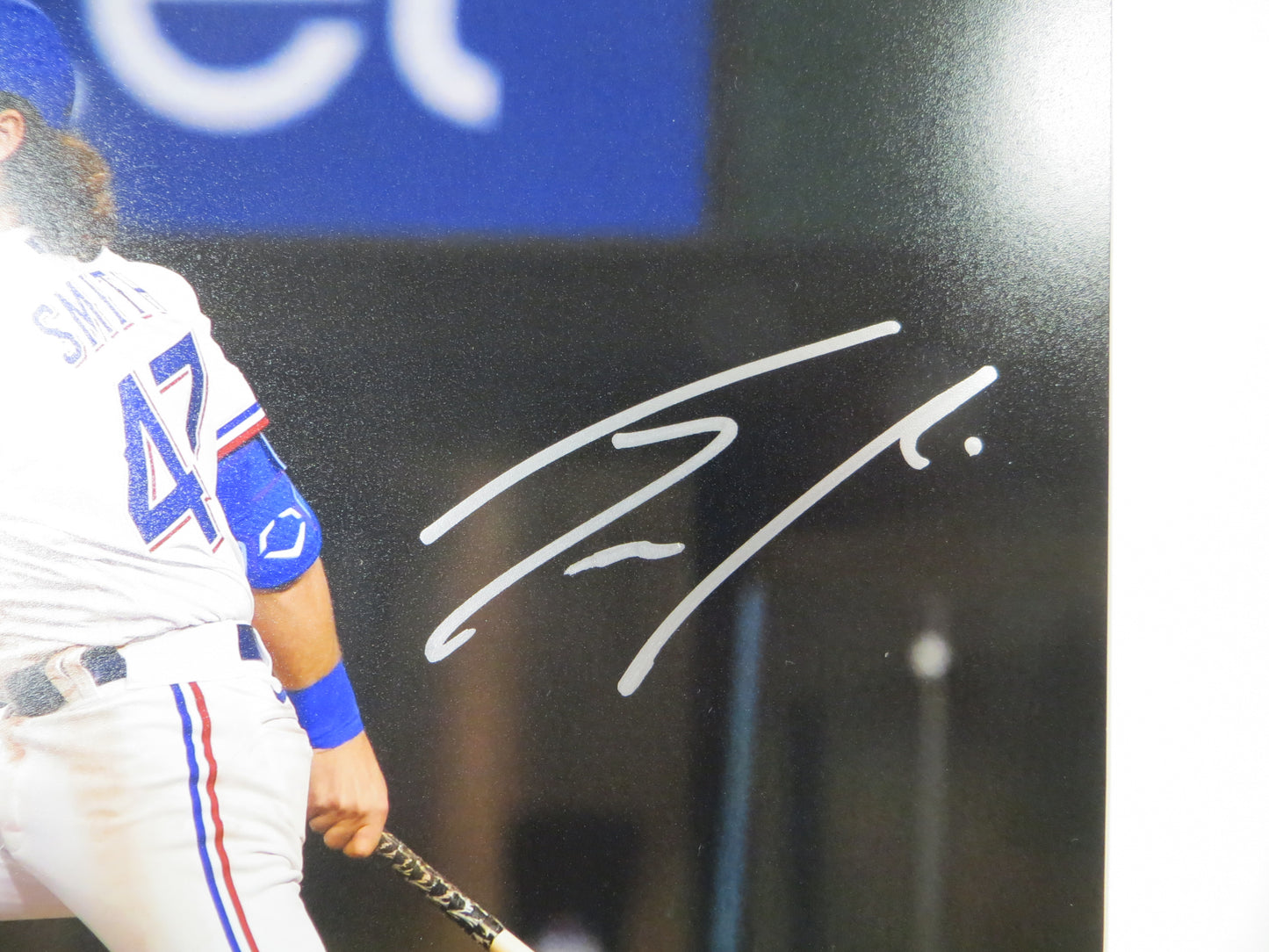 JOSH SMITH TEXAS RANGERS SIGNED 8x10 PHOTO Globe Life Field At-Bat BAS COA