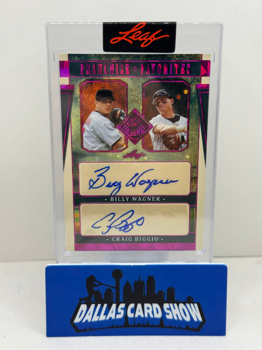 2025 Leaf Seasons In the Sun #FFA-3 Billy Wagner,Craig Biggio Franchise Favorites Auto /7