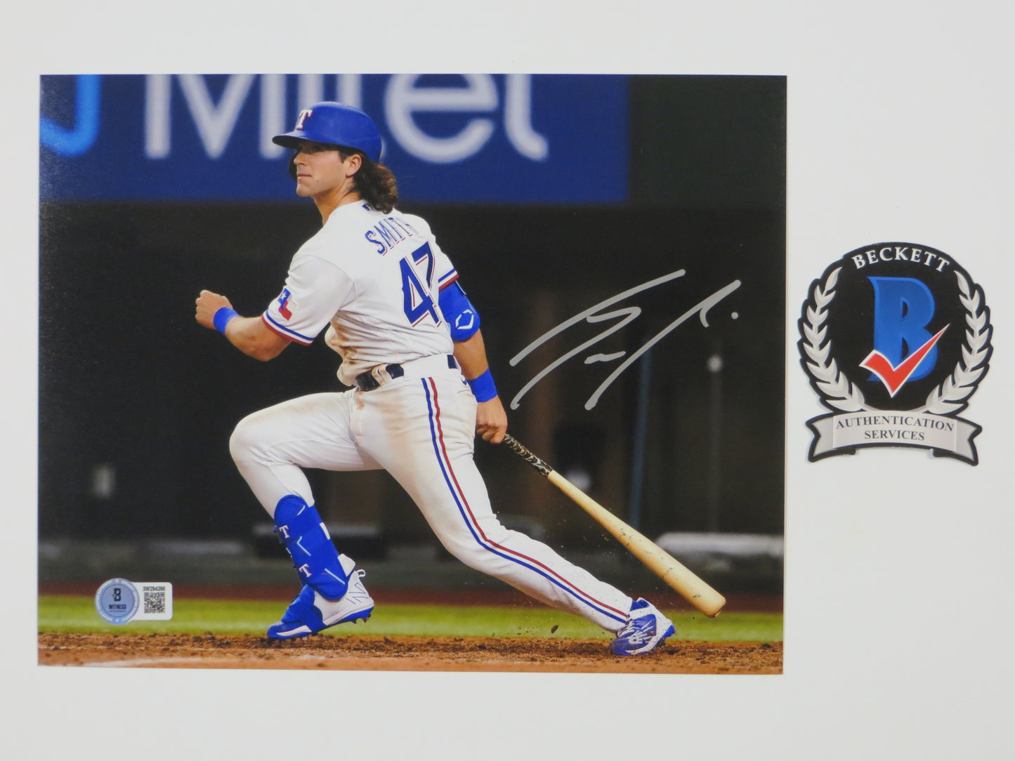 JOSH SMITH TEXAS RANGERS SIGNED 8x10 PHOTO Globe Life Field At-Bat BAS COA