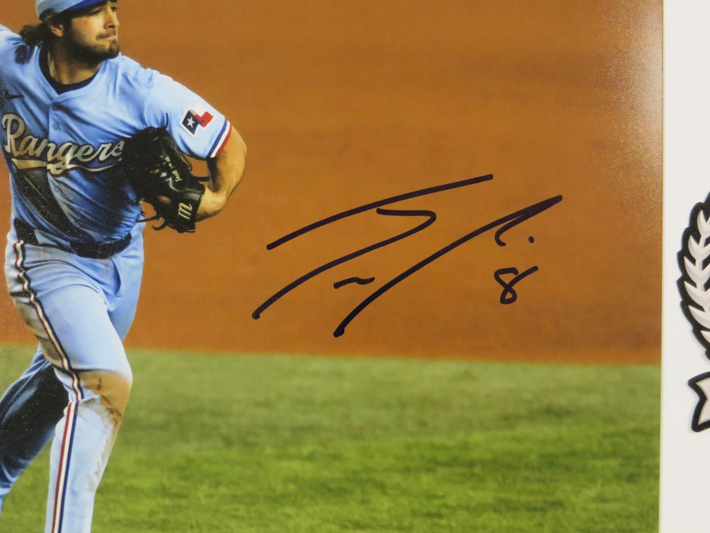JOSH SMITH TEXAS RANGERS SIGNED 8x10 PHOTO ALT Jersey Light Blue FIELDING BAS