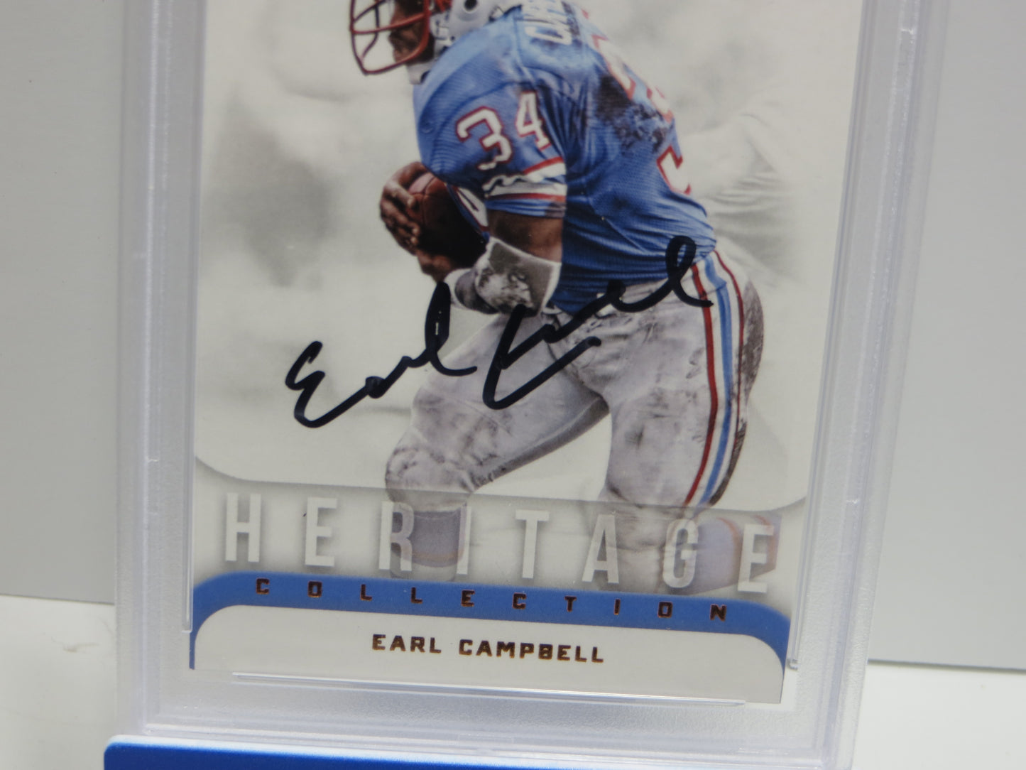 EARL CAMPBELL SIGNED 2017 DONRUSS CERTIFIED CUTS #16 Football Card PSA SLAB Authentic AUTO