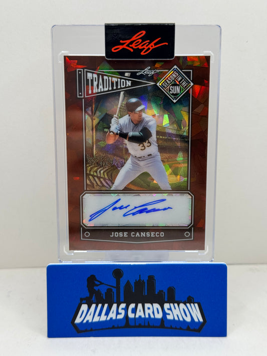 2025 leaf Seasons In the Sun #T-JC1 Jose Canseco Tradition Autograph /30