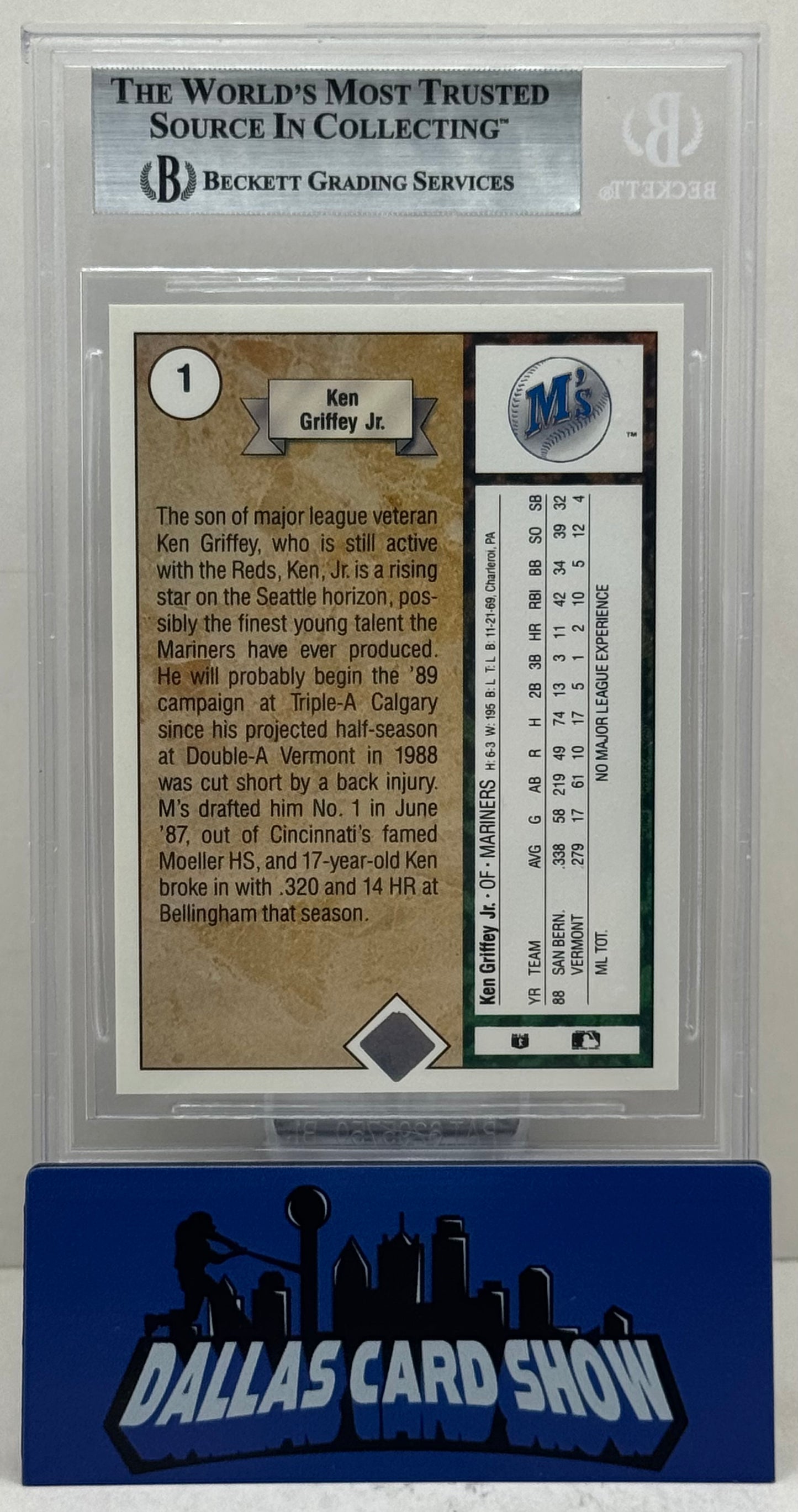 1989 Upper Deck #1 Ken Griffey Jr. Rookie RC BGS 9