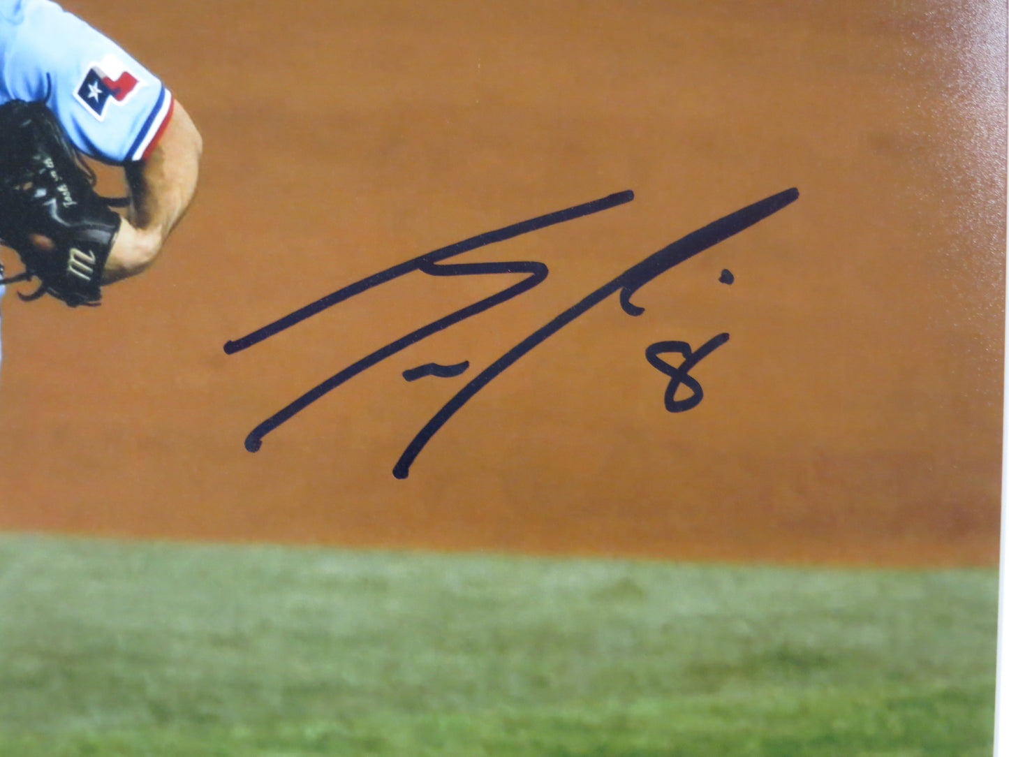 JOSH SMITH TEXAS RANGERS SIGNED 8x10 PHOTO ALT Jersey Light Blue FIELDING BAS