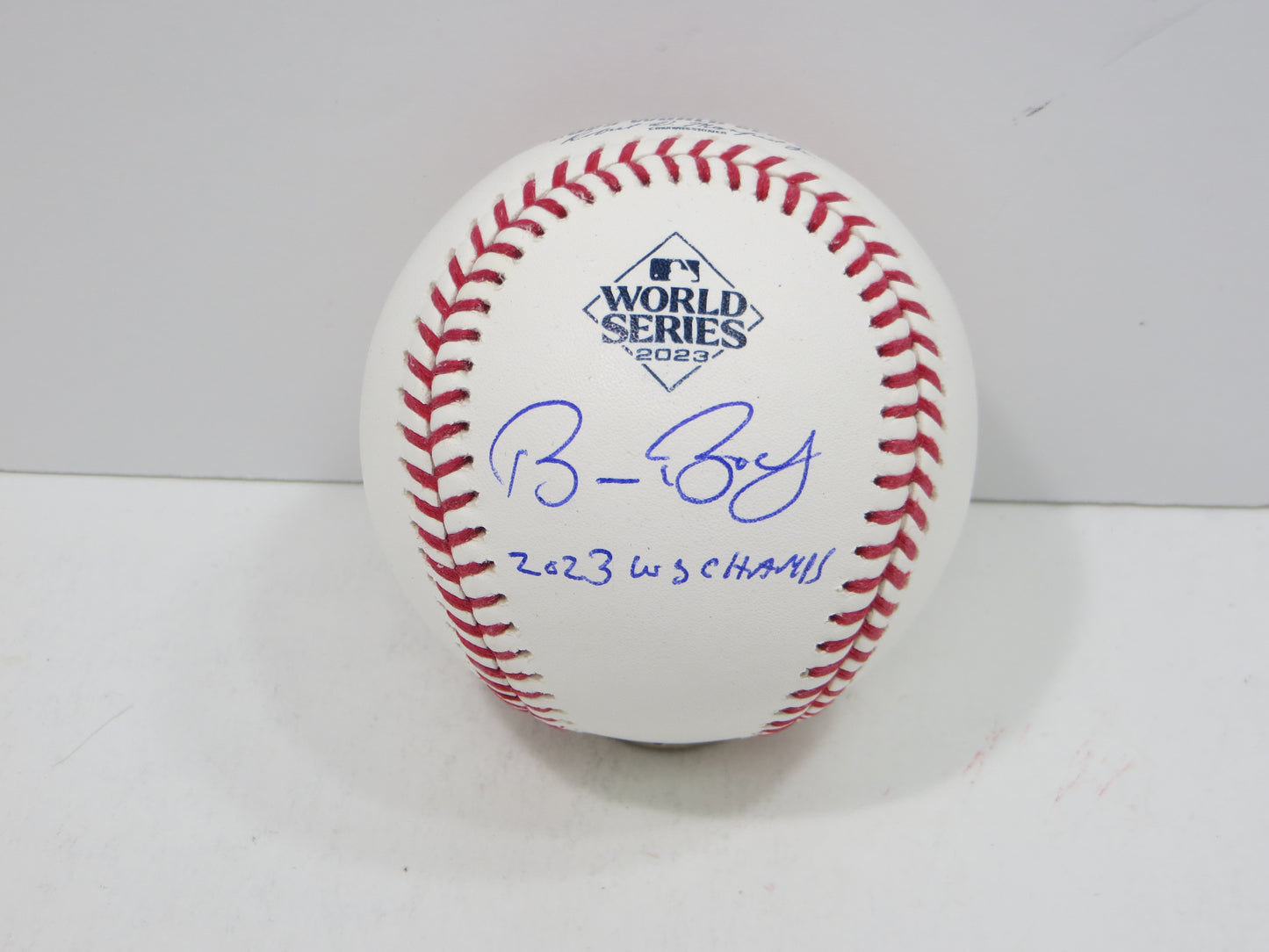 BRUCE BOCHY SIGNED Rawlings 2023 World Series BASEBALL w/INSC Texas Rangers JSA