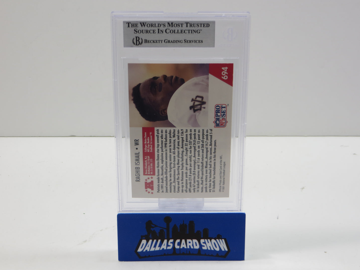1991 PRO SET DRAFT DAY #694E RAGHIB "ROCKET" ISMAIL BGS 10 AUTO