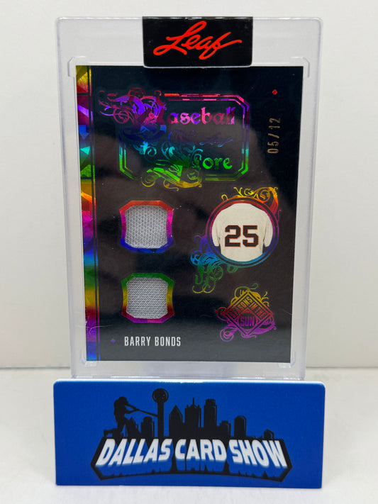 2025 Leaf Seasons In The Sun #BL-3 Barry Bonds Baseball Lore Relic /12