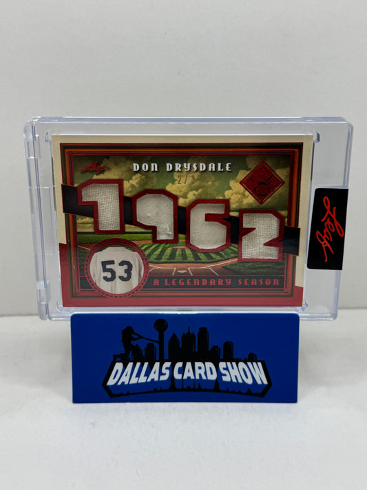 2025 Leaf Seasons In The Sun #ALS-6 Don Drysdale A Legendary Season Relic /3