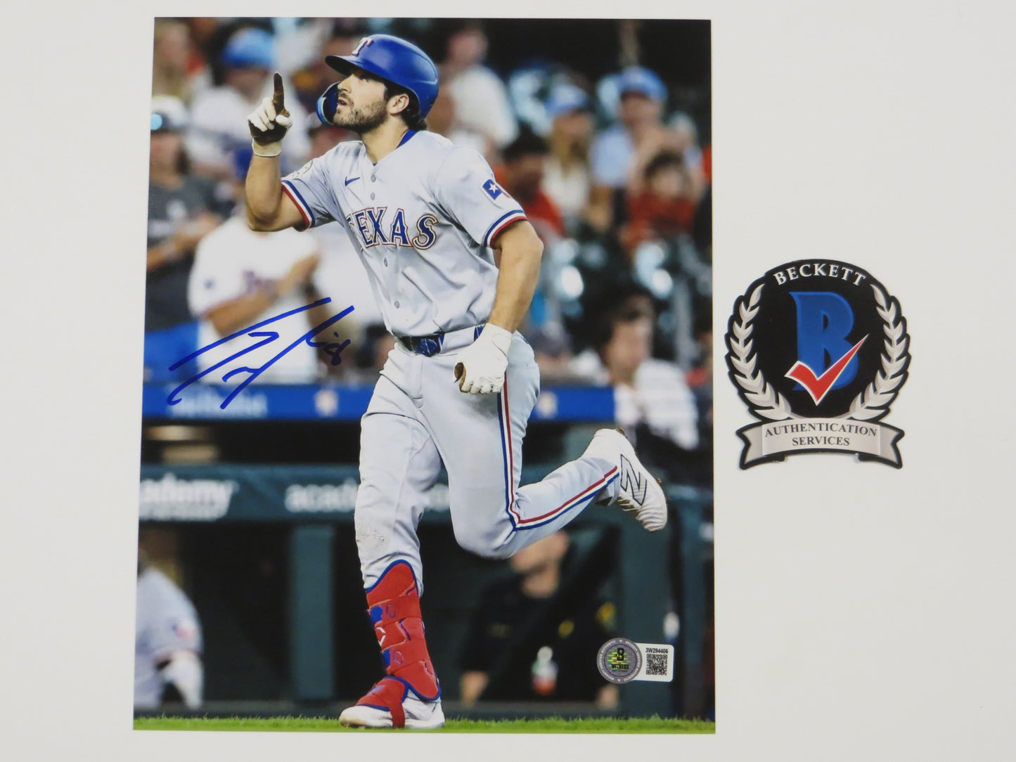JOSH SMITH TEXAS RANGERS SIGNED 8x10 PHOTO Home Run LSU Tigers BAS COA
