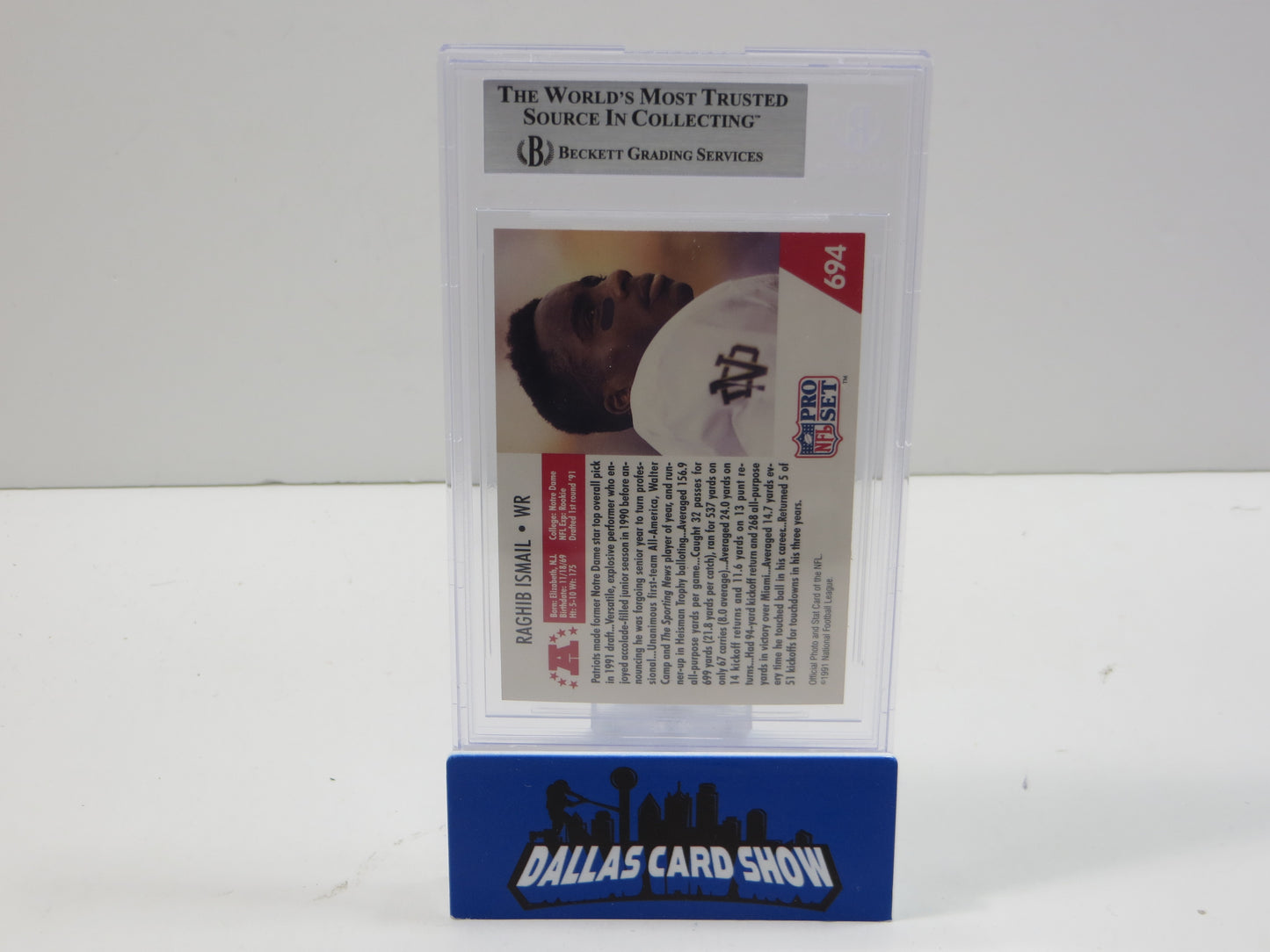 1991 PRO SET DRAFT DAY #694E RAGHIB "ROCKET" ISMAIL BGS 10 AUTO