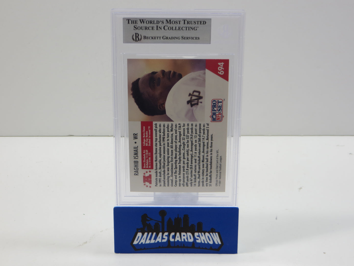 1991 PRO SET DRAFT DAY #694E RAGHIB "ROCKET" ISMAIL BGS 10 AUTO
