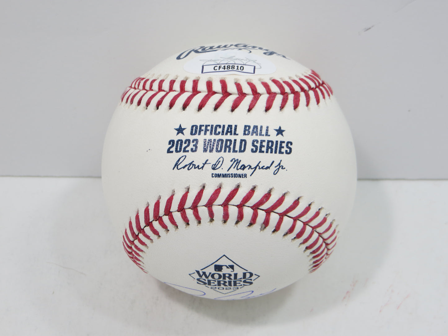 BRUCE BOCHY SIGNED Rawlings 2023 World Series BASEBALL w/INSC Texas Rangers JSA
