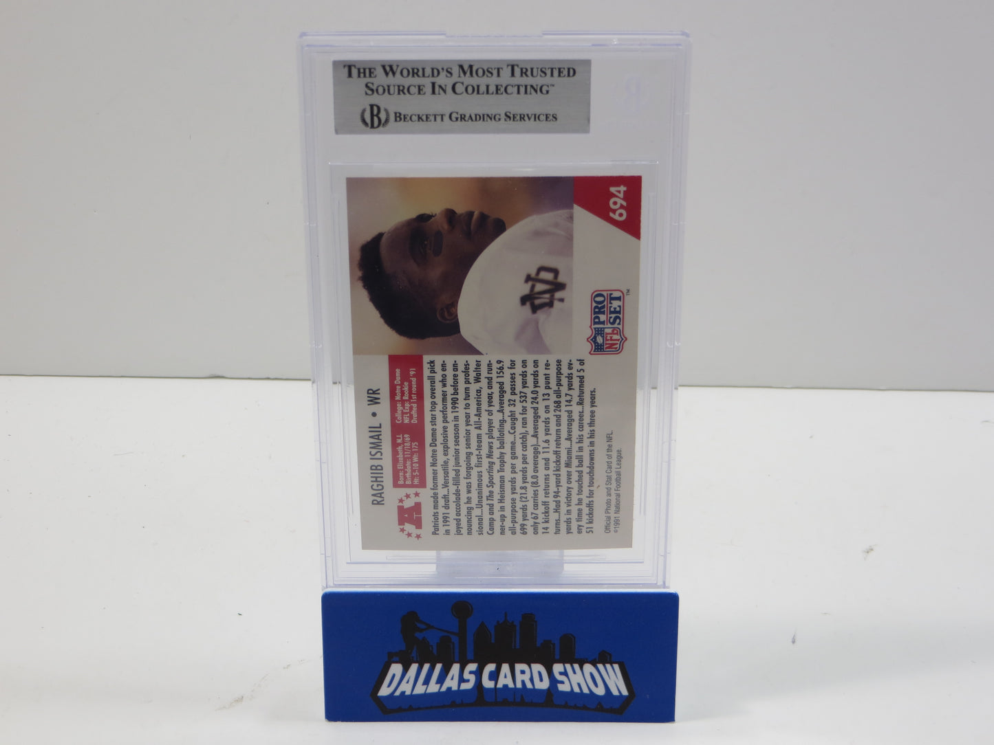 1991 PRO SET DRAFT DAY #694E RAGHIB "ROCKET" ISMAIL BGS 10 AUTO