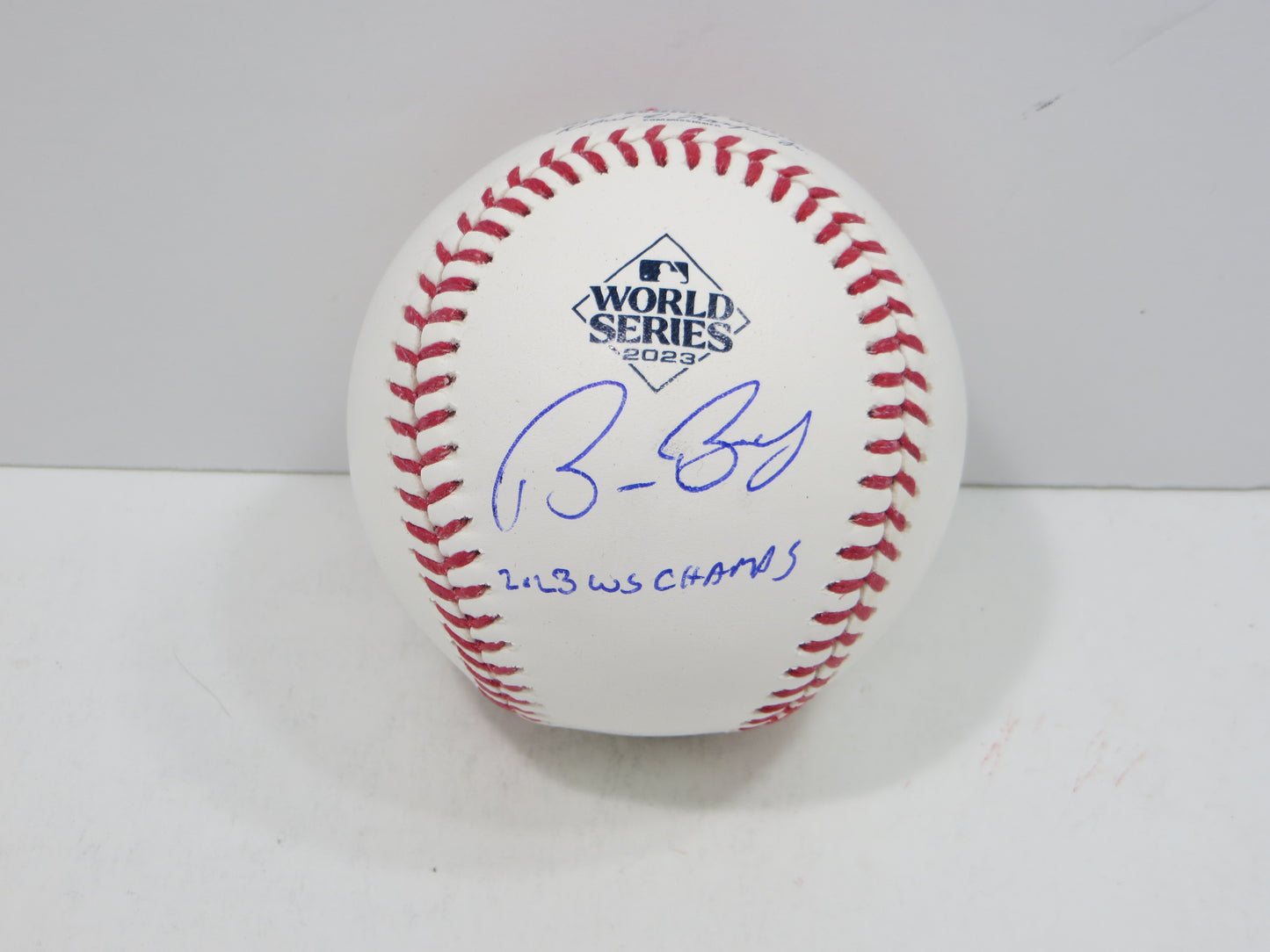 BRUCE BOCHY SIGNED Rawlings 2023 World Series BASEBALL w/INSC Texas Rangers JSA