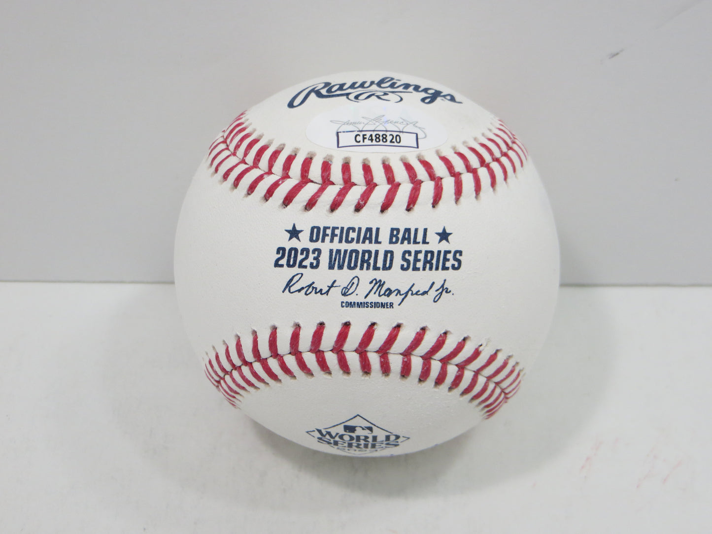 BRUCE BOCHY SIGNED Rawlings 2023 World Series BASEBALL w/INSC Texas Rangers JSA