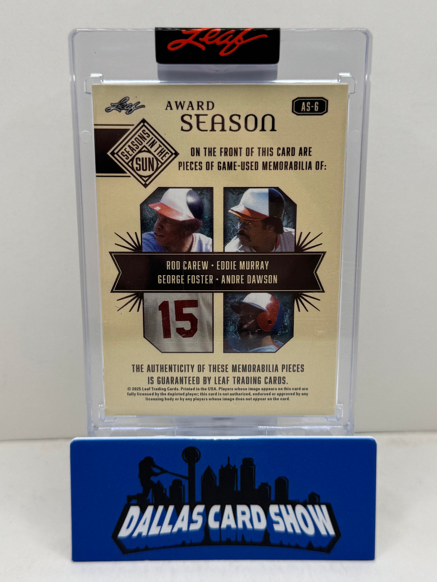 2025 Leaf Seasons In The Sun Carew,Foster,Dawson,Murray 1977 Award Season Relic /15