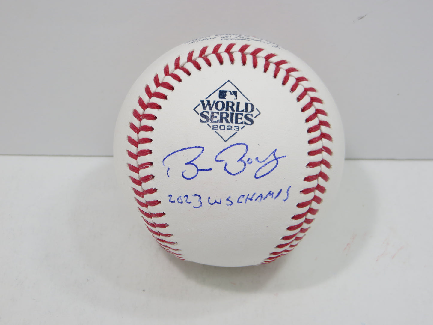 BRUCE BOCHY SIGNED Rawlings 2023 World Series BASEBALL w/INSC Texas Rangers JSA