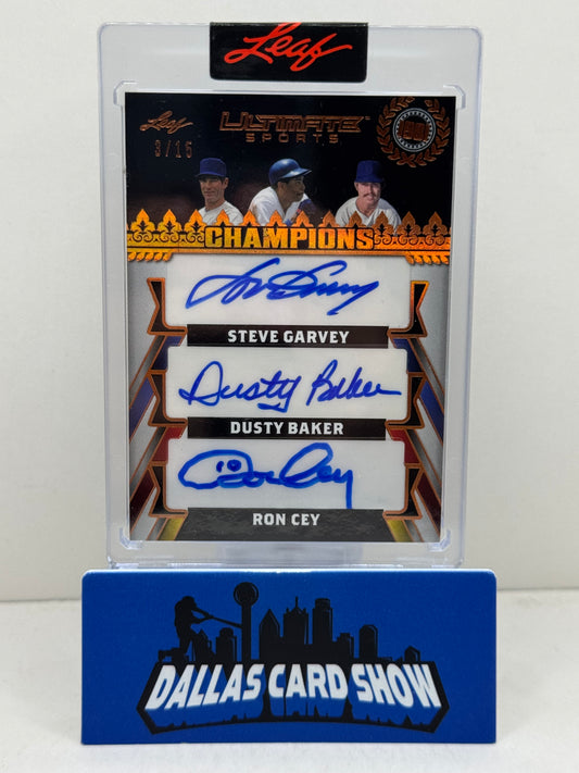 2024 Leaf Ultimate Sports #UC-1 Garvey,Baker and Key 1981 Champions Autograph /15