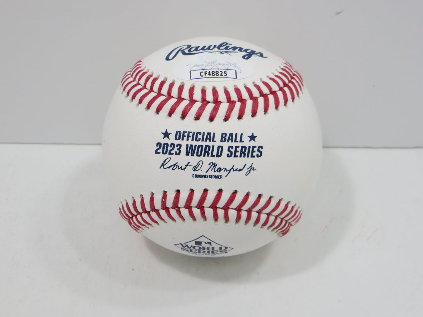 BRUCE BOCHY SIGNED Rawlings 2023 World Series BASEBALL w/INSC Texas Rangers JSA