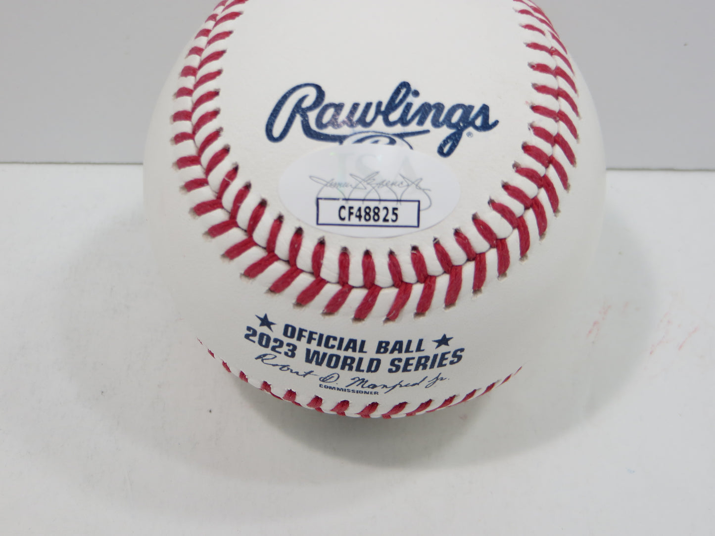 BRUCE BOCHY SIGNED Rawlings 2023 World Series BASEBALL w/INSC Texas Rangers JSA