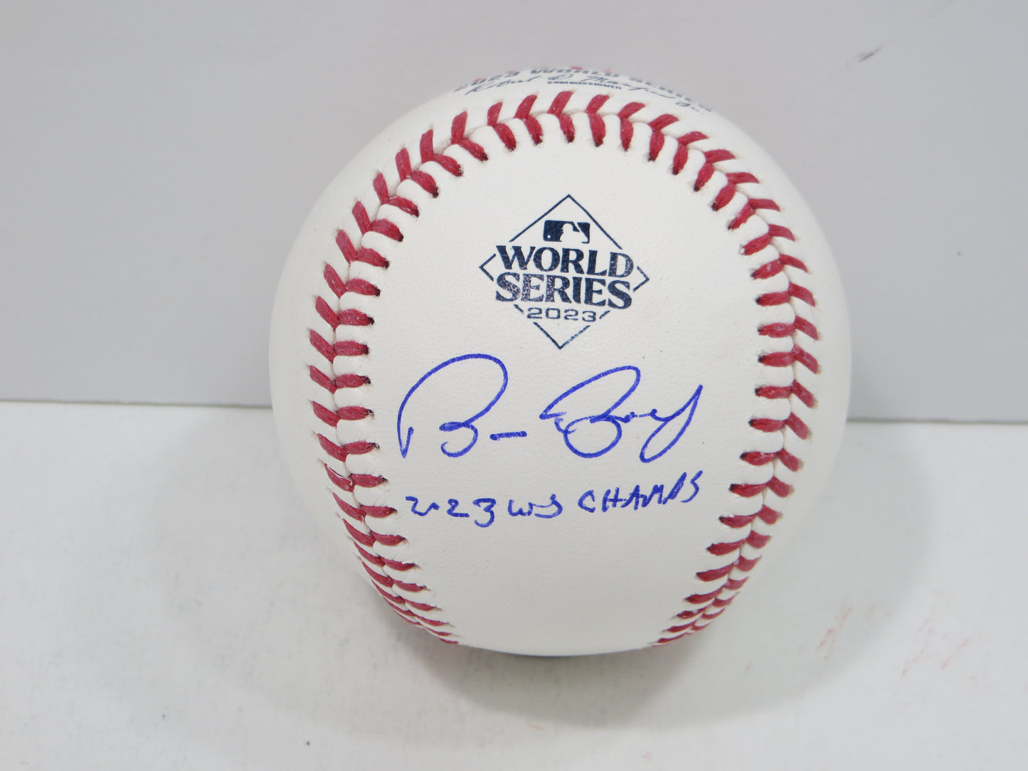 BRUCE BOCHY SIGNED Rawlings 2023 World Series BASEBALL w/INSC Texas Rangers JSA