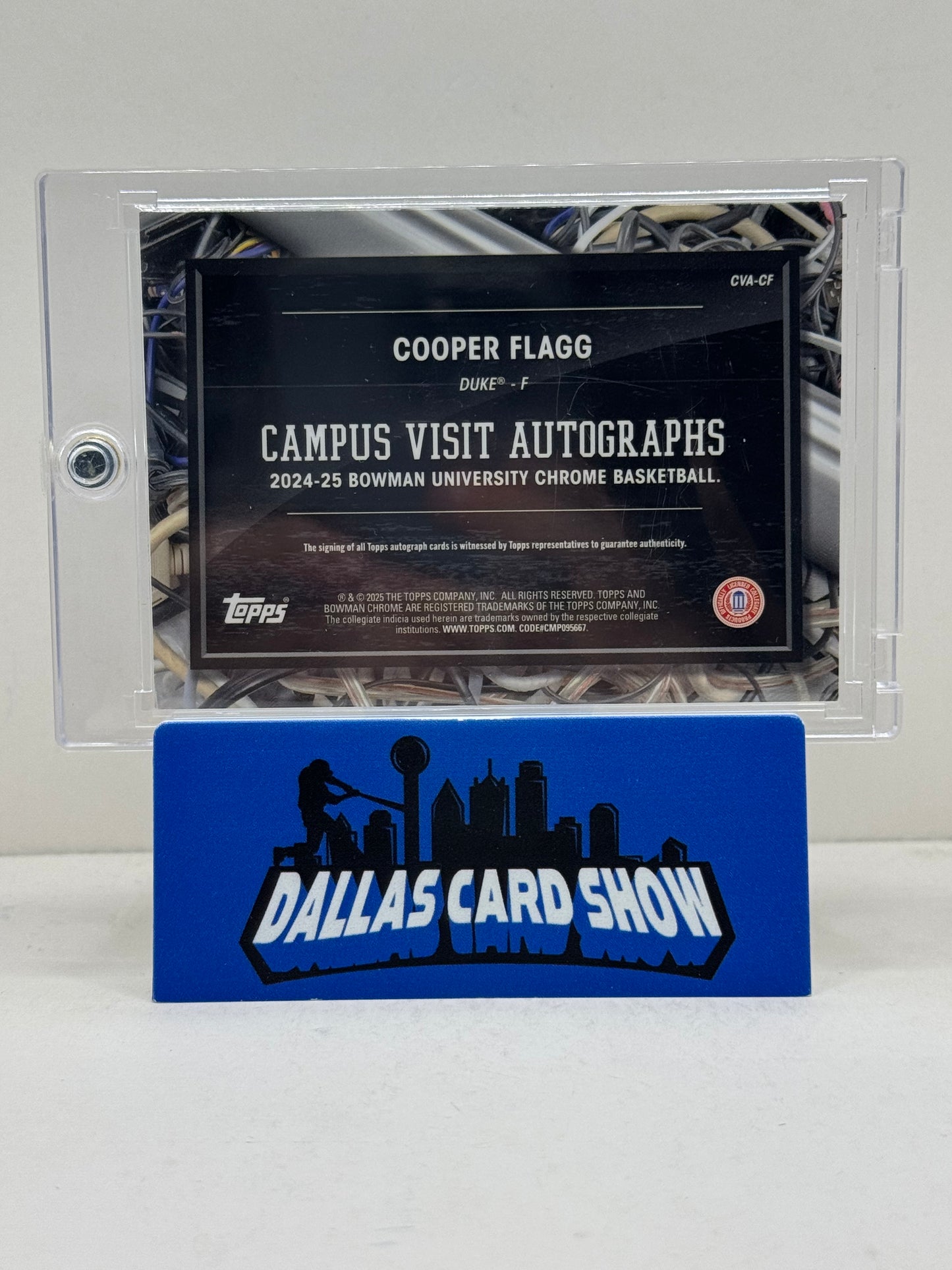 2024-25 Bowman University Chrome #CVA-CF Cooper Flagg Campus Vist Autographs