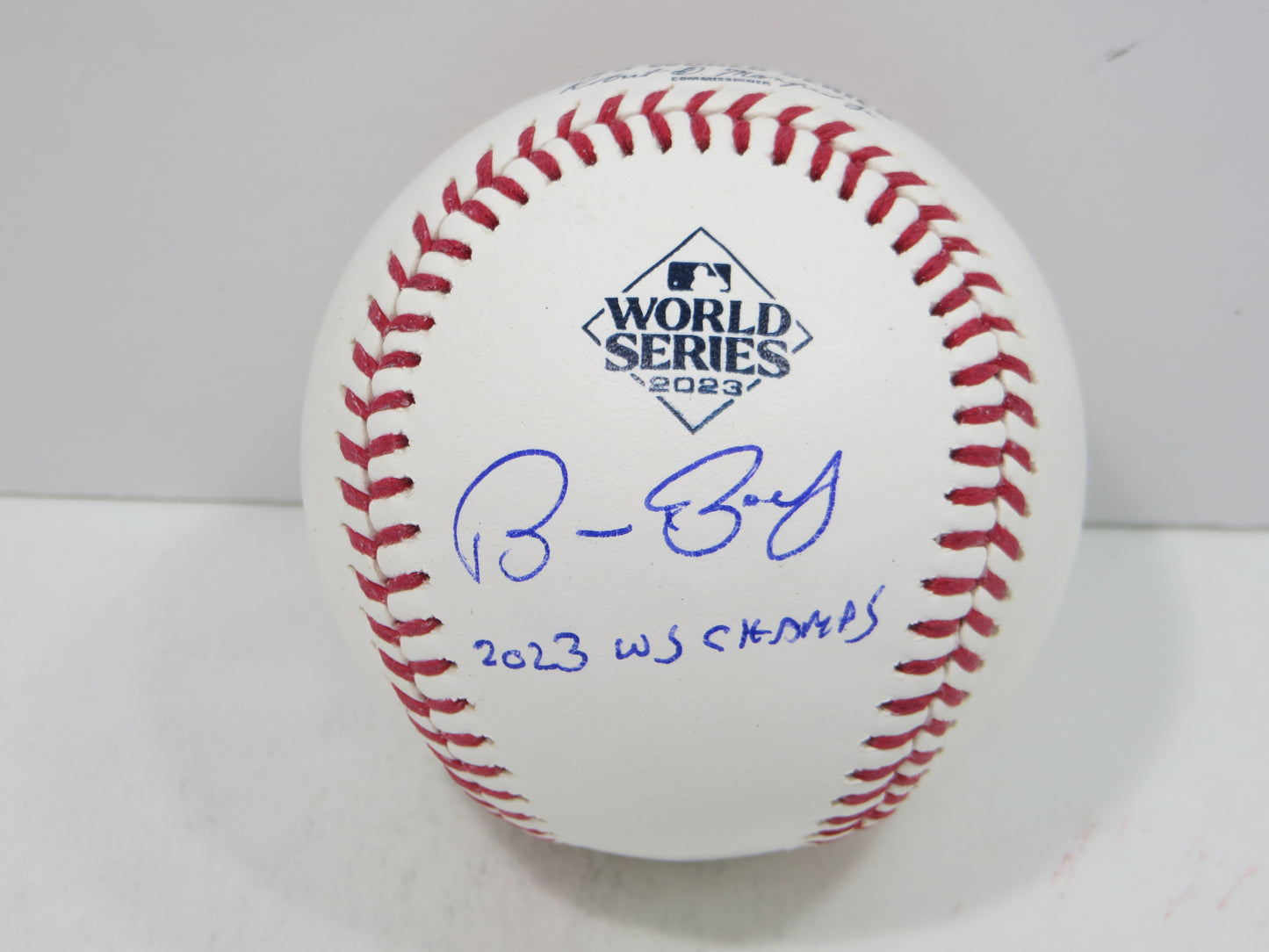 BRUCE BOCHY SIGNED Rawlings 2023 World Series BASEBALL w/INSC Texas Rangers JSA
