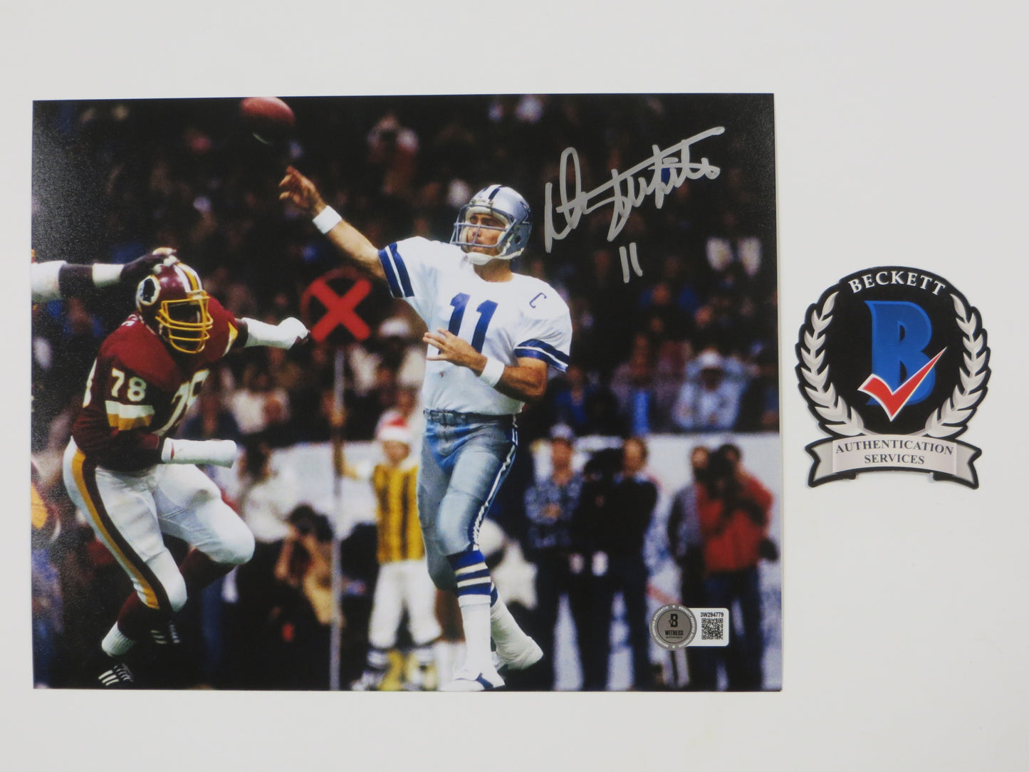 DANNY WHITE DALLAS COWBOYS SIGNED 8x10 PHOTO Texas Stadium ASU Sun Devils BAS