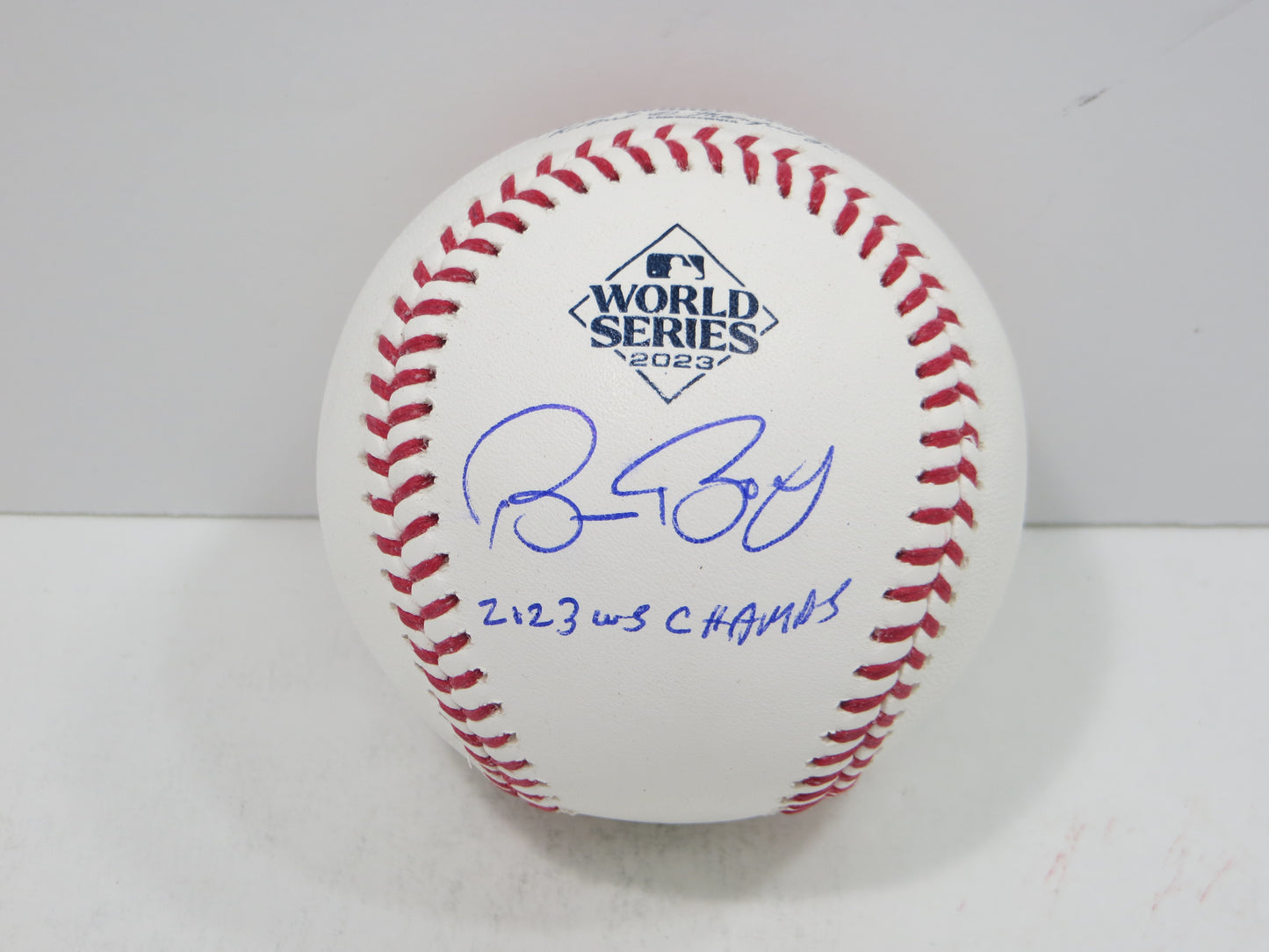 BRUCE BOCHY SIGNED Rawlings 2023 World Series BASEBALL w/INSC Texas Rangers JSA