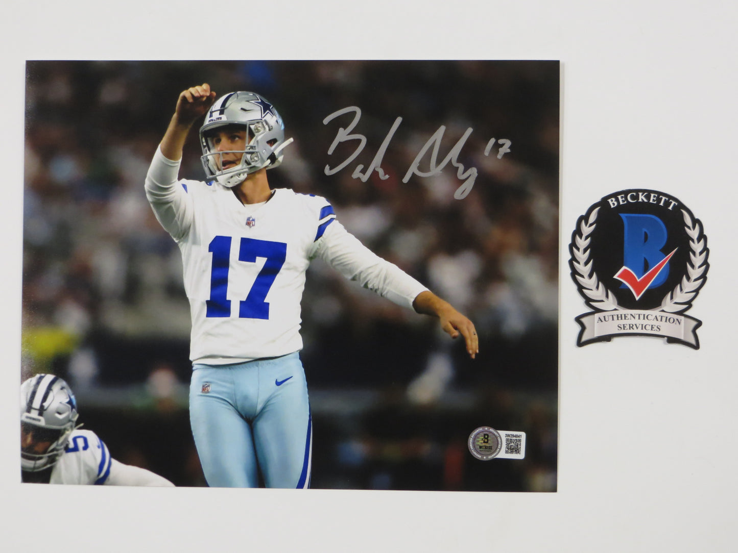 BRANDON AUBREY DALLAS COWBOYS SIGNED 8x10 PHOTO Notre Dame Fighting Irish BAS