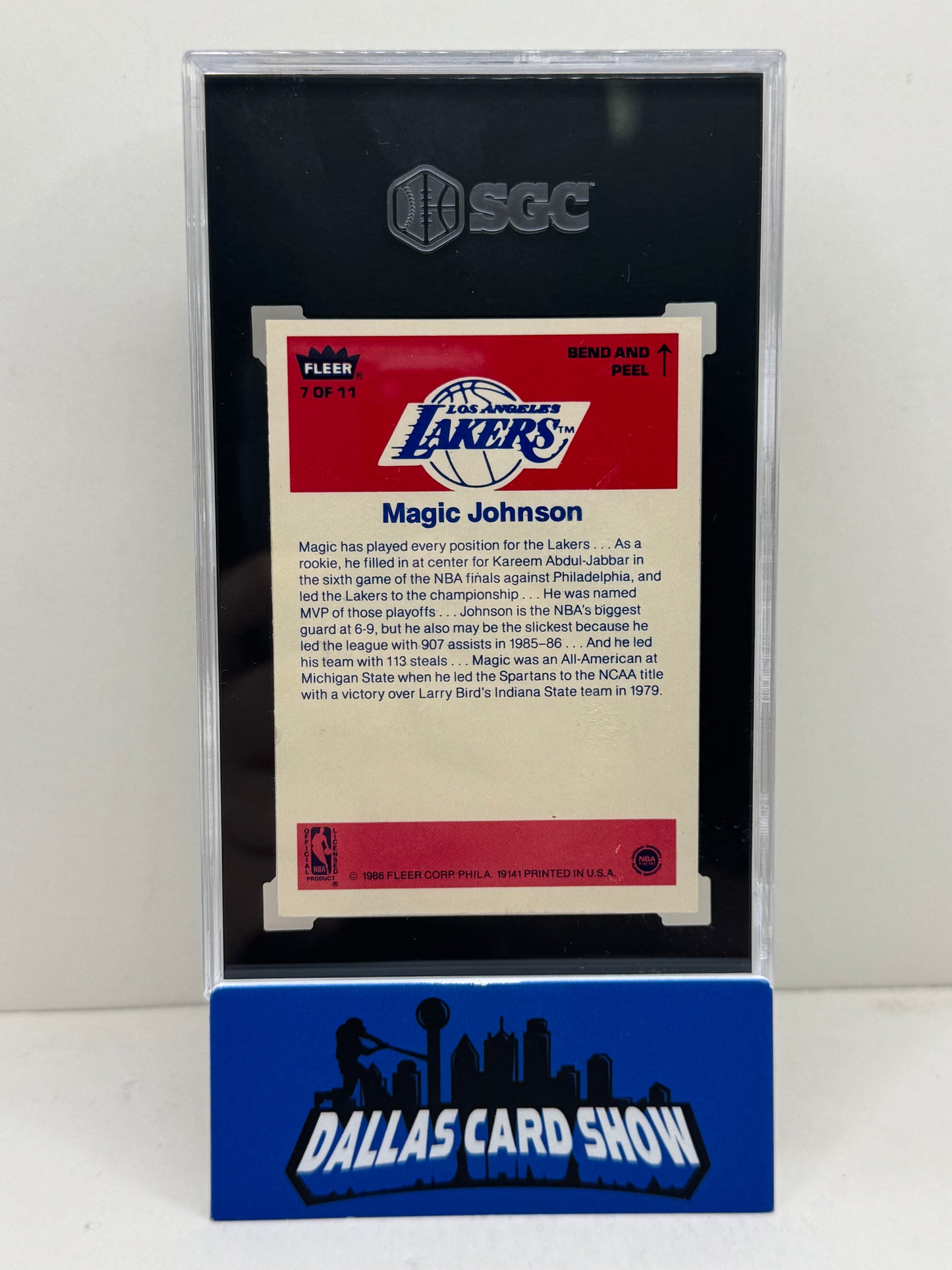 1986-87 Fleer Sticker #7 Magic Johnson SGC 6