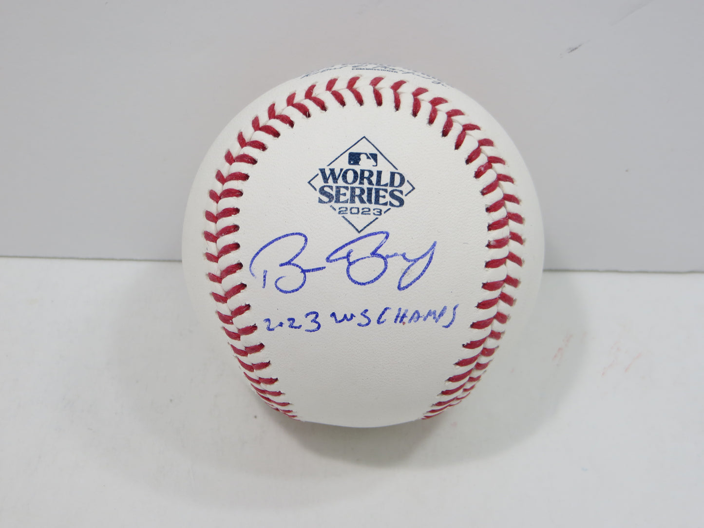 BRUCE BOCHY SIGNED Rawlings 2023 World Series BASEBALL w/INSC Texas Rangers JSA