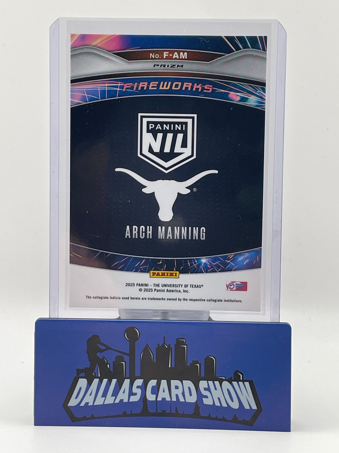 2025 Panini Prizm NIL #F-AM Arch Manning Pink Camo Fireworks
