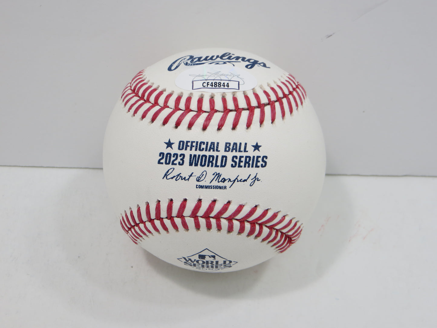 BRUCE BOCHY SIGNED Rawlings 2023 World Series BASEBALL w/INSC Texas Rangers JSA