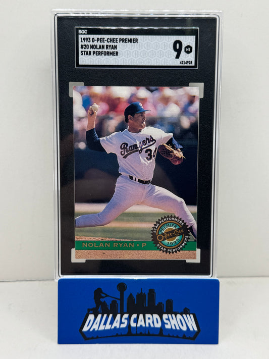 1993 O-Pee Chee Premier #20 Nolan Ryan Star Performers Foil SGC 9